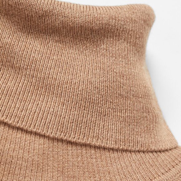 Mango Medium Tan Fine-Knit Turtleneck Sweater/NWT/XL - Picture 5 of 15